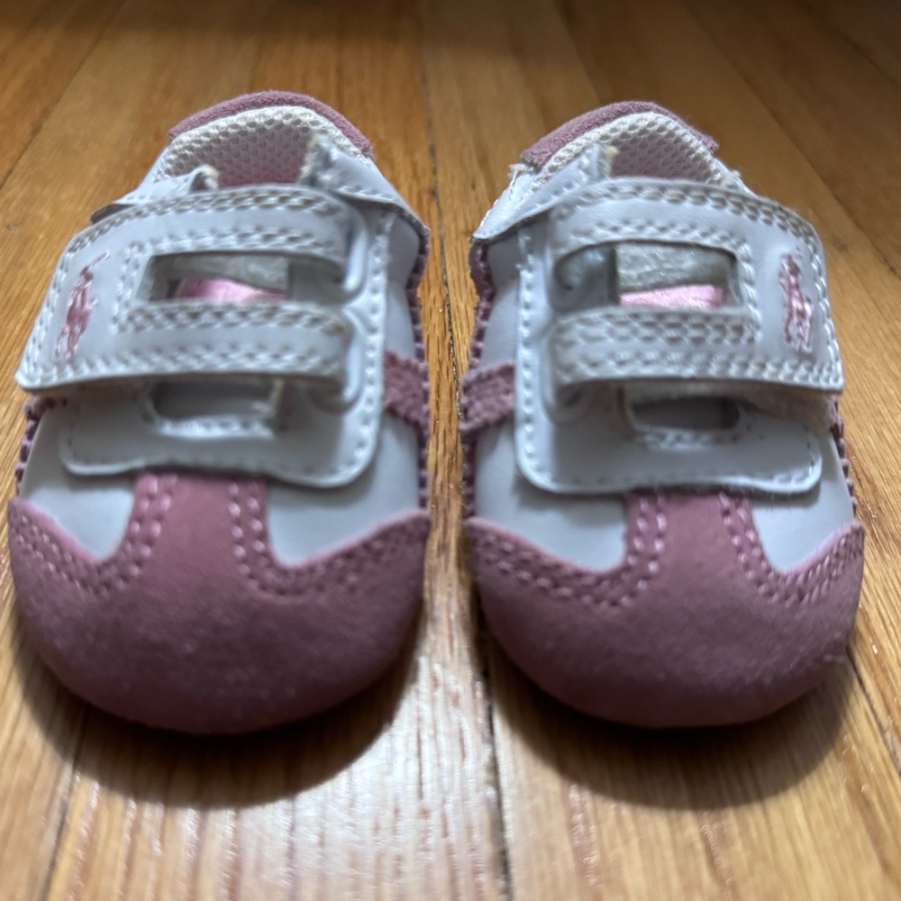 Ralph Lauren pink and white infant sneaker